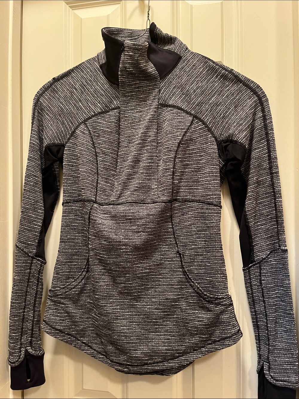 Lululemon athletica Gray and Black Tech-Trim Utility Pullover